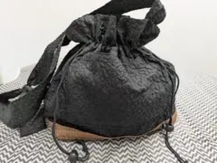 ブラック巾着ショルダーバッグ