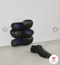 トゥデイフル　Slide Leather Shoes 36