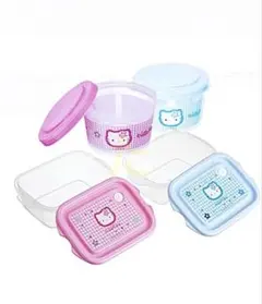 新品　サンリオ　ハローキティ 抗菌保存容器 2個入×2 カオハナ　日本製