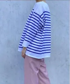 N.O.R.C パネルボーダーボートネックロンT