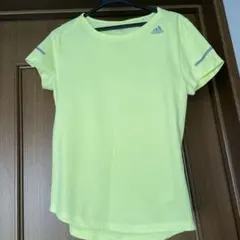 adidas 蛍光イエローティーシャツ L