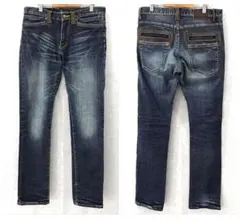 00s MEN`S MELROSE デニムパンツ 鬼ヒゲ ｙ２ｋ 平成 濃紺 2のサムネイル