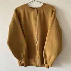 マスタードカラー 長袖カーディガン Fサイズ