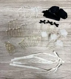 【最終値下】ブライダル　ヘアアクセサリー　リボン　セット