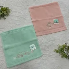UCHINO【TOCCA タオルハンカチ 2枚セット】ピンク　グリーン　無撚糸のサムネイル