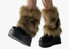 ブラウンファー レッグウォーマー 未使用　地雷系