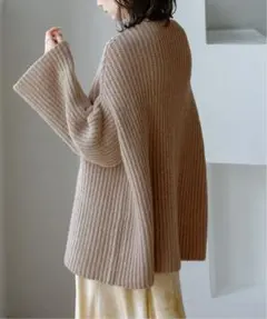 NOBLE　ノーブル　Brush 片畦ワイドボートネックプルオーバー ニット