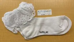 【新品】MILK ソックス フリル ホワイト