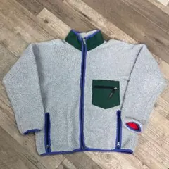 gray bear フリースジャケット ボア マルチカラー レトロ Mサイズ