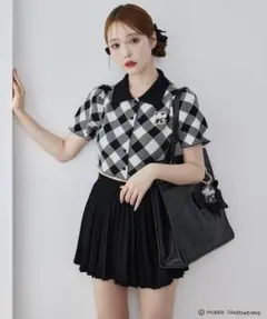 ナイスクラップ mikkoコラボ 刺繍入りポロ衿セットアップ