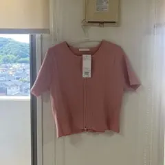 ジップアップカーディガン ピンクのサムネイル