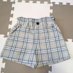 チェック柄 半ズボン ベージュ系