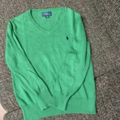 Polo by Ralph Lauren 緑 Vネックセーター　130㎝