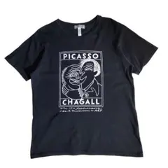 ポーラ美術館 ピカソ&シャガール・イラスト 綿100% Tシャツ 黒 84860