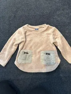 Crescentベージュ さくらんぼ柄トレーナー 90サイズ