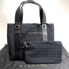 BVLGARI ブルガリ ロゴマニア トートバッグ ポーチ付きのサムネイル