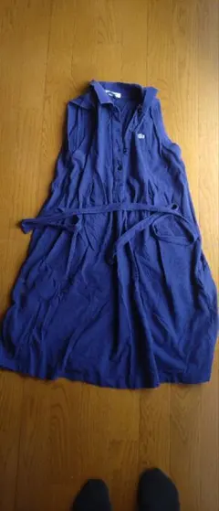 LACOSTE ノースリーブワンピース ネイビー　ラコステ