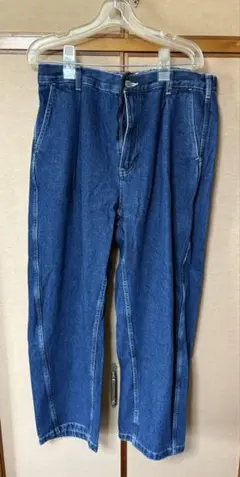 GU デニムカーブタックパンツ M