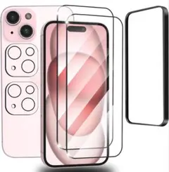 iPhone 15 ガラスフィルム + アイフォン15 カメラフィルム