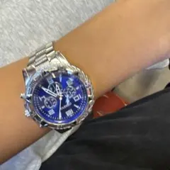 GENEVA メンズ腕時計 シルバー ブルー文字盤のサムネイル