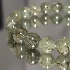 【在庫わずか】グリーンルチルクォーツ ✧ 成長・財運　粒10mm 内径15cm