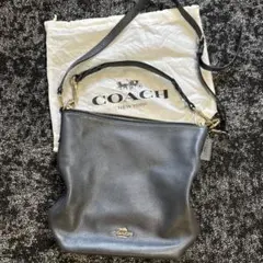 COACH ネイビー レザー ショルダーバッグトートバックF31507