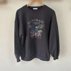 値下げ 美品 リノルーセ ロゴスウェット チャコールグレー L 裏起毛