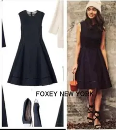 フォクシー ニューヨーク⭐︎デニムワンピース フィット＆フレア はしごレース 38