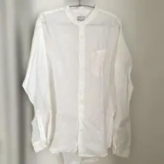 無印良品　スタンドカラーシャツ長袖シャツ M ホワイト