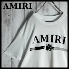 【人気デザイン・美品】アミリ☆ブランドロゴ入りTシャツ M.A.Bar