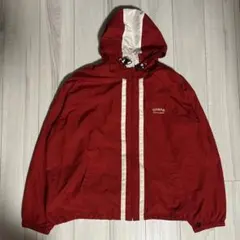 HUF ハーフジップ ナイロンジャケット レッド ホワイト - メルカリ