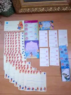 中古品　ディズニー　プリンセス　プーさん　レターセット　ポチ袋
