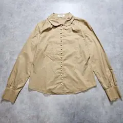 スキャパ レナウン　長袖ブラウス 丸襟 コットン ベージュ 40 1343hのサムネイル