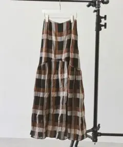 TODAYFUL Chambray Check Skirt