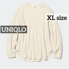 k0609 大きめサイズ UNIQLO ワッフルT ナチュラル