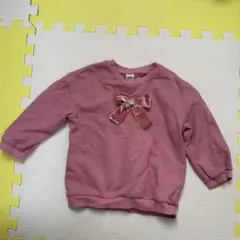 H&M リボン付きピンクスウェットトレーナー　90