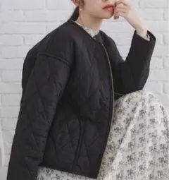 index リバーシブル キルティングフェイクファーブルゾン【洗濯機洗い可】Ｓ