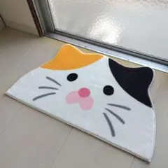 三毛猫　猫　ネコ　玄関マット　滑り止め付　バスマット　かわいい　80×50