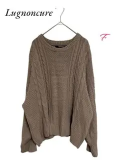 Lugnoncure 【美品】ケーブル編みオーバーサイズニット　セーター　F