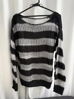 SHAGGIE シアーボーダールーズオーバーニットのサムネイル