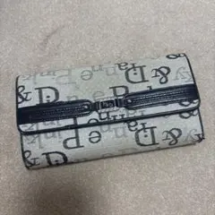 P&D ロゴ入り長財布 ベージュ/ブラック