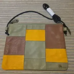 moz 本革 パッチワーク ショルダーバッグ サコッシュ マルチカラー 北欧