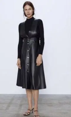 ZARA レザーワンピース XS