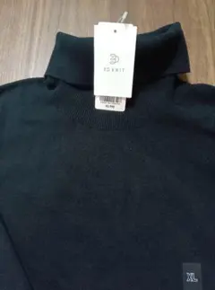 3D スフレヤーン ブラック タートルネックセーター XL