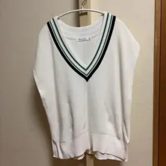 AMERICAN HOLIC ホワイト Vネック ニットベスト M