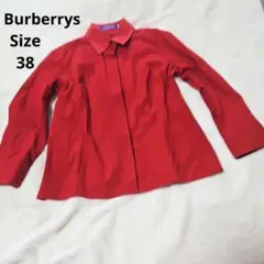 [おしゃれ⭐かわいい⭐Burberrys]　赤　シャツ　ブラウス　七分袖