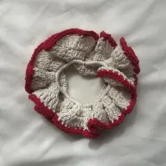 フリルシュシュ　ハンドメイド　赤