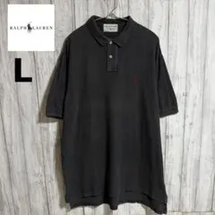 ラルフローレン ヴィンテージ 鹿の子ポロシャツ ブラック L 90s USA製のサムネイル