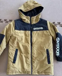 OUTDOOR フード付きジャケット ベージュ/黒