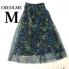 クレオルム CREOLME シアー 花柄チュール マキシ丈 ギャザースカート Mのサムネイル